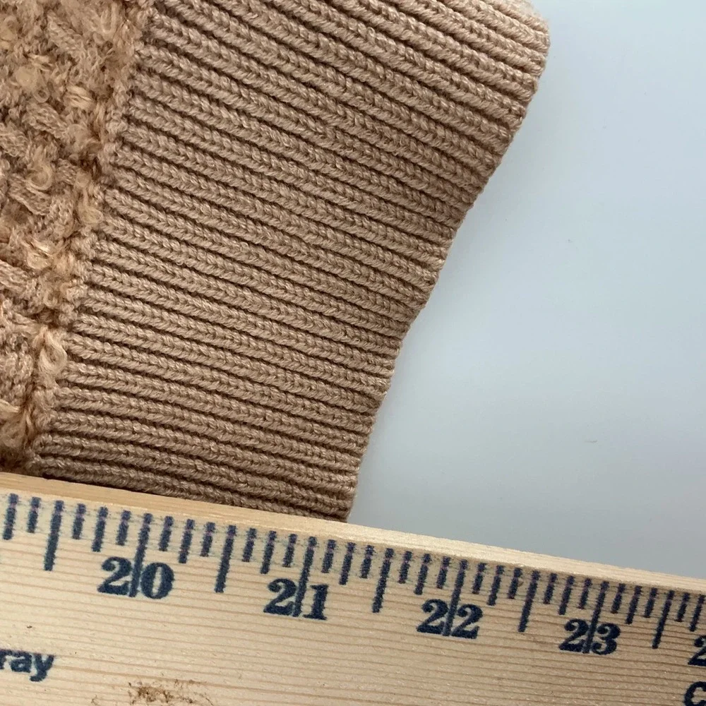 Grace Karin Textured Knit Cardigan Sweater Tan‎ Neutral Size M - Picture 7 of 7